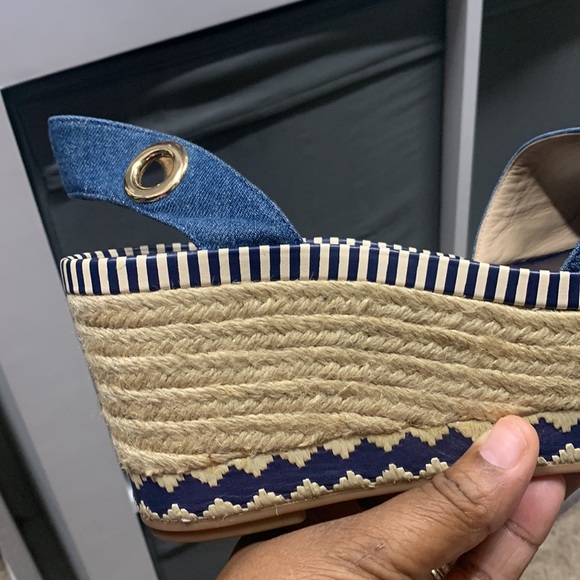 Markdown!!!!New Tory Burch Dandy Denim Wedge Platform Espadrilles - Picture 6 of 8
